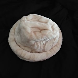 Faux fur white tiger stripe hat